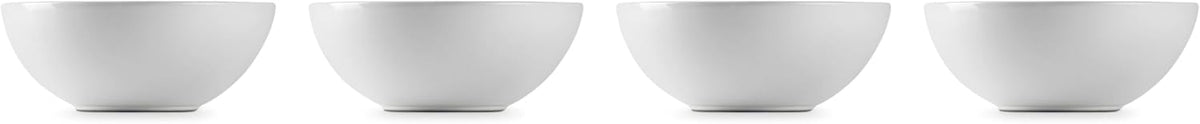 Le Creuset Stoneware Set of 4 Soup Bowls  22 oz. (6.25") each  White