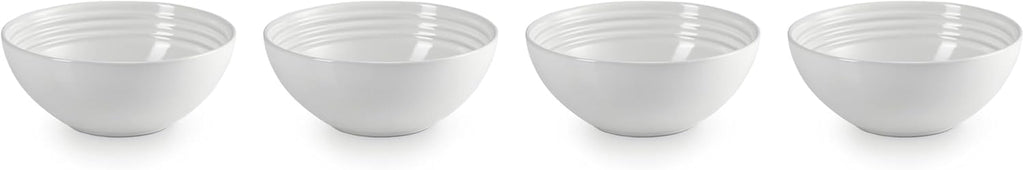 Le Creuset Stoneware Set of 4 Soup Bowls  22 oz. (6.25") each  White