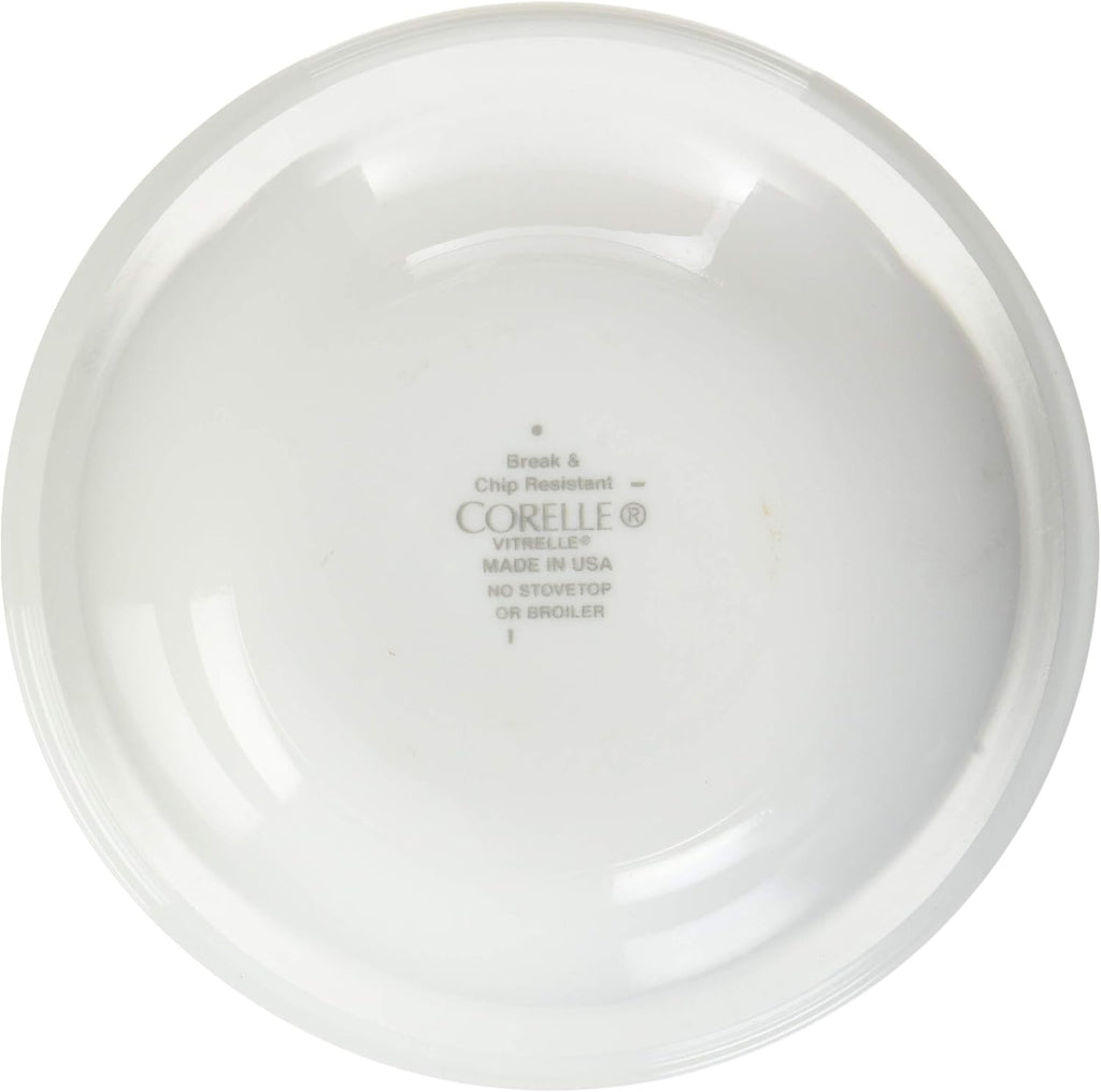 Corelle Vitrelle 12-oz Dessert Bowls  Set of 8 Chip & Crack Resistant Bowls  Great For cereal  Ice Cream  rice  soup  Ceramic Dessert Bowls Set  Winter Frost White