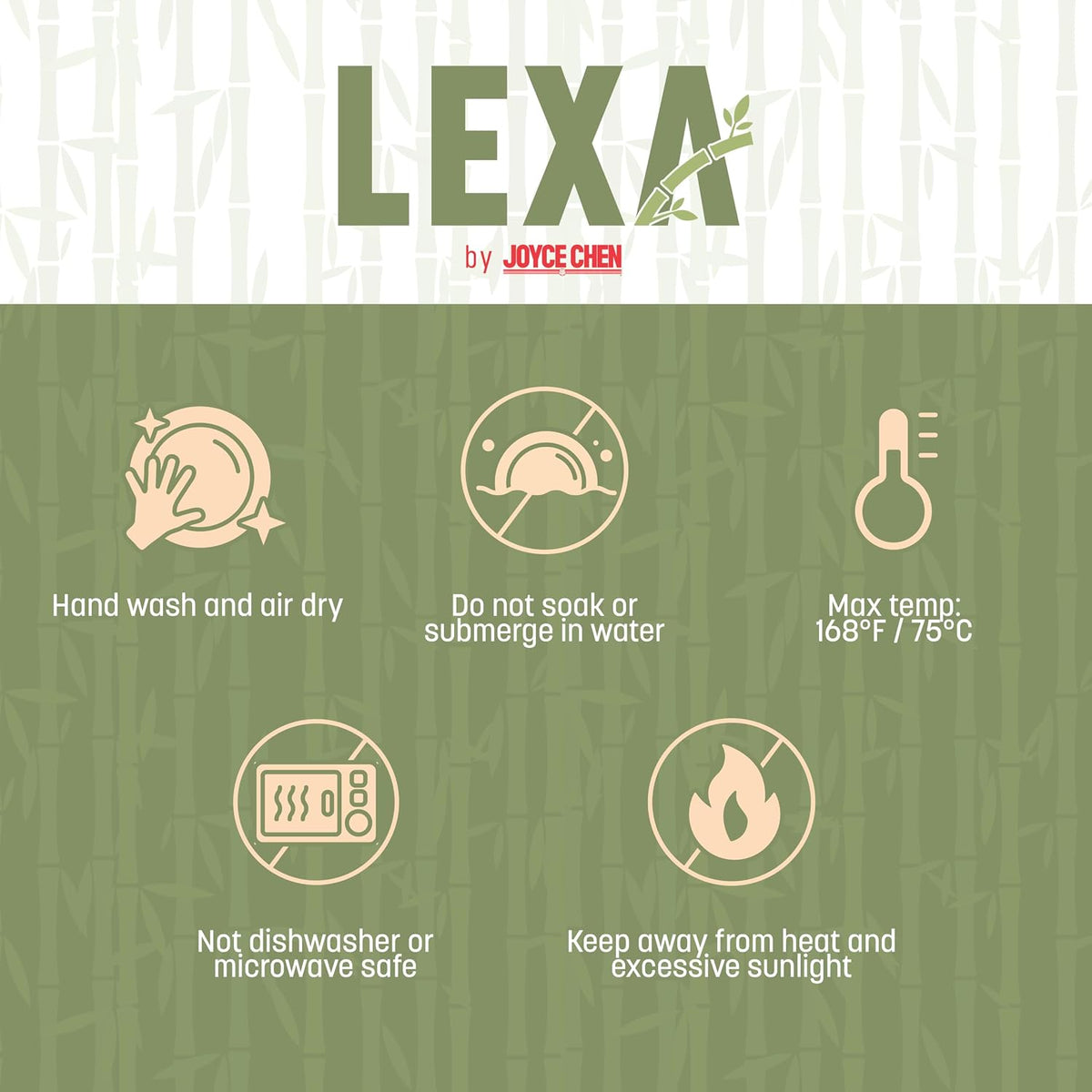LEXA 12" Handmade Natural Bamboo Wooden Fruit Bowl for Kitchen Counter - 130 oz Lightweight Large Bamboo Wood Salad Bowl