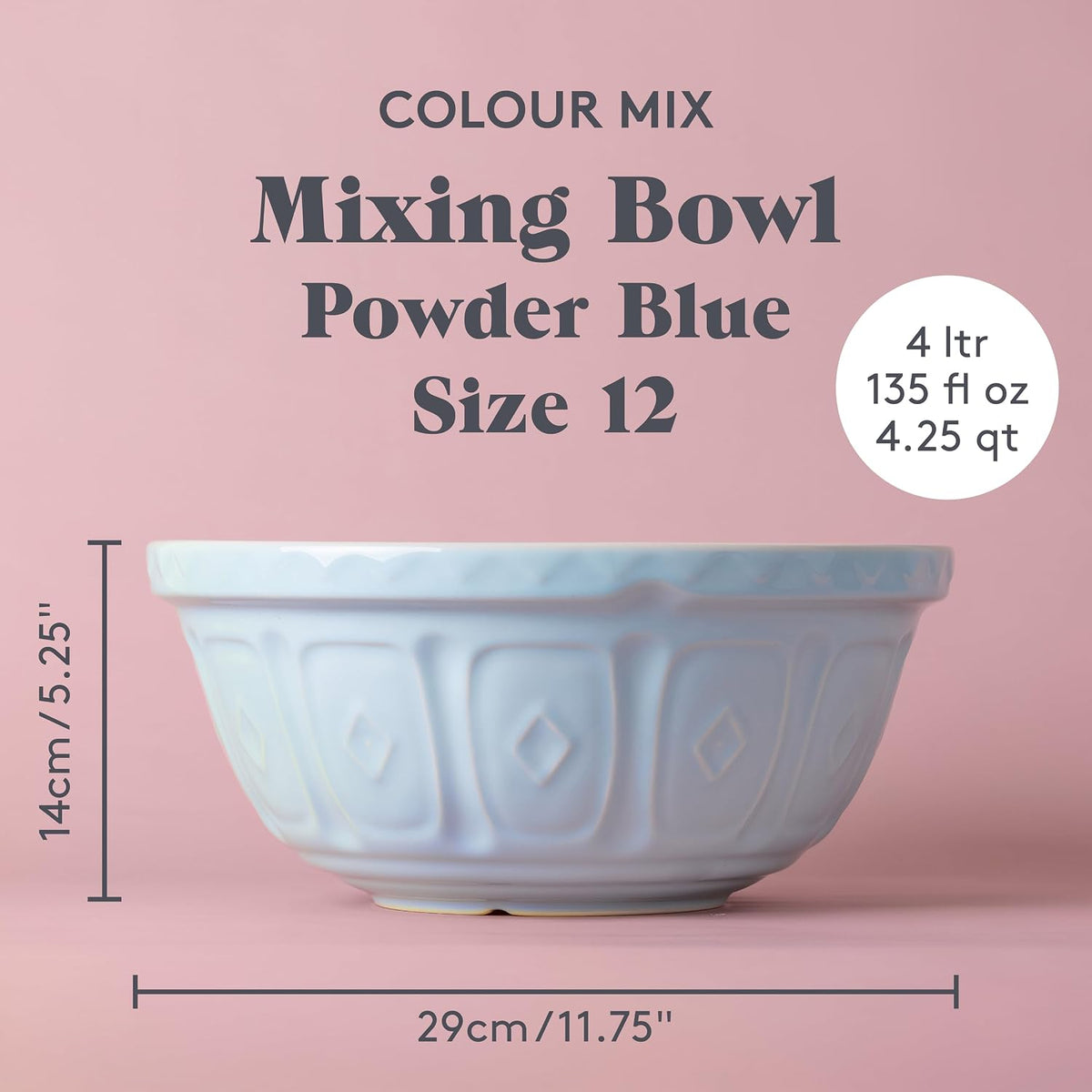 Mason Cash | Color Mix S12 Powder Blue Mixing Bowl - 4.25 Quart